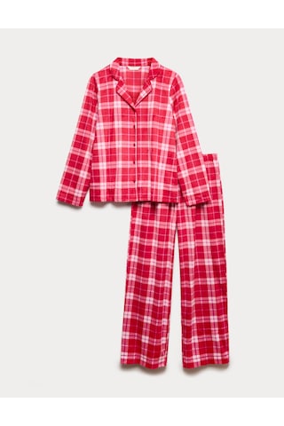 Marks & Spencer Desenli Pijama Takımı T37004622F Kırmızı