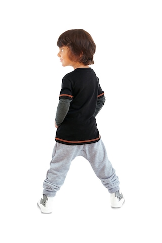 Denokids Rhino Erkek Çocuk Siyah T-shirt Eşofman Altı Takım Siyah