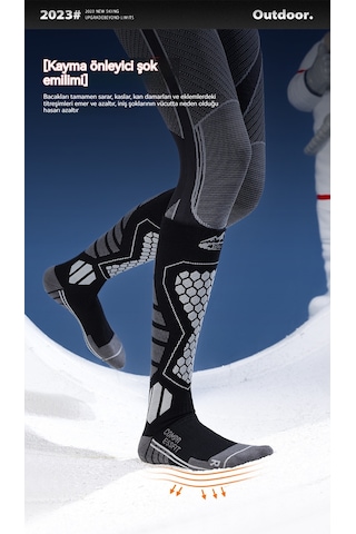 Kış Profesyonel Yün Kayak Çorapları- Wool Style Rose Red 35-39 Pembe