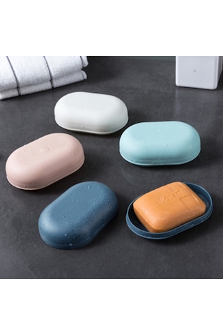 Kangvka Taşınabilir Pp Sabun Kutusu, Kapaklı Banyo Sehpası - Ev, Banyo, Seyahat Ve Kamp İçin Uygun Pembe