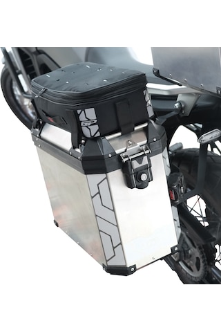 Gp Kompozit Kmsc04 Universal Motosiklet Yan Çanta Üstü Kumaş Çanta Siyah