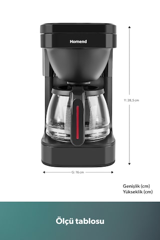 Homend Take 5 Brew 5019h Filtre Kahve Ve Çay Demleme Makinesi Siyah