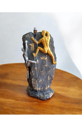 Dağcı Tırmanan Adamlar Biblosu Geri Akış Tütsülük Gold & Gümüş