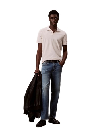 Calvin Klein Lv04rf215g Ss Open Collar Casual Erkek Polo Tişört Beyaz