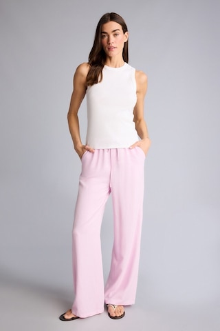 Defacto Wıde Leg Yüksek Bel Keten Karışımlı Pantolon F5024ax26smpn597 Pembe-pn597