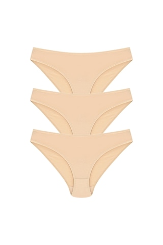 %100 Pamuk Bikini Model Külot 3'lü Paket Ten