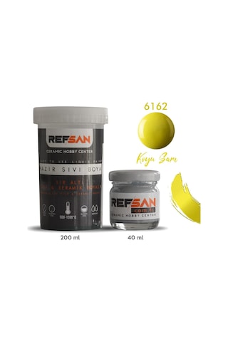 Hazır Çini ve Seramik Boyası 6162 Koyu Sarı 200 Ml