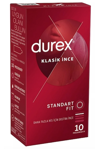 Durex Prezervatif Klasik İnce 10lu Durex Prezervatif Klasik İnce 10lu