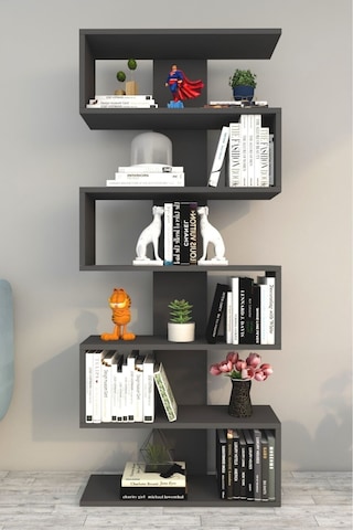 Paris Duvara Monteli Dekoratif Kitaplık Antrasit Antrasit