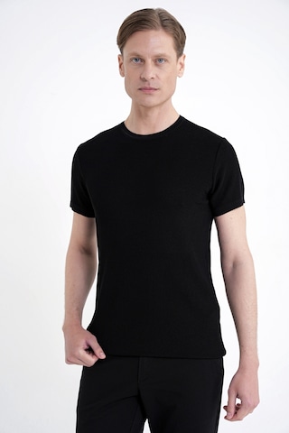 Efor Comfort Fit Rayon Karışımlı Siyah Bisiklet Yaka Tişört Ts 925