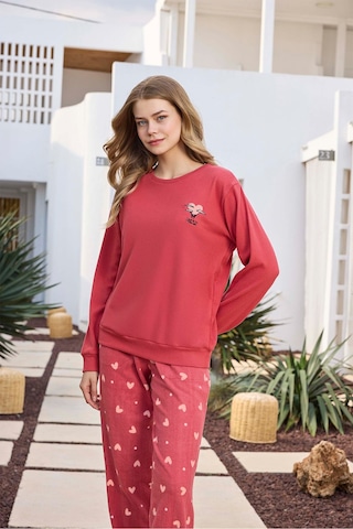 Aydoğan Kadın Asya Termal Kapli Nar Çiçeği Pijama Takım 0491 Kırmızı