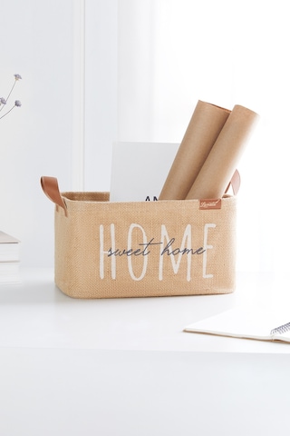 Ocean Home Textile Home Sweet Home Jüt Sepet 30 x 21 x 18 cm