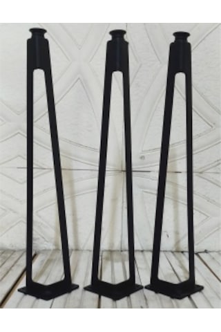 3'lü Dekoratif Metal Firkete Sehpa Ayağı (44 cm Yükseklik)