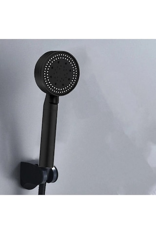 5 Fonksiyonlu Duş Başlığı+ Siyah Duş Askısı+ 150 Cm Siyah Hortum Siyah