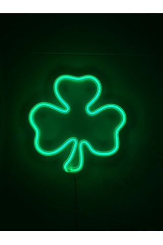 Dgrk 3d Özel Basım Filament Işıklı Tasarım Yonca Figürlü Neon Le