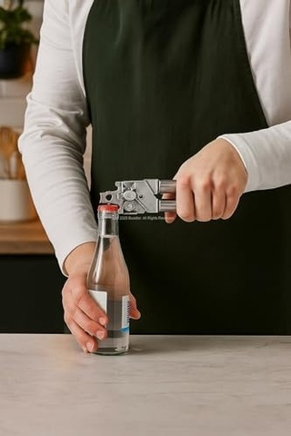 Profesyonel Konserve Açacağı Paslanmaz Çelik Döner Mekanizmalı Ergonomik Tasarımlı Kolay Konserve Açıcı, Güvenli Kesim Yapan Entegre Gazoz Açacaklı Mutfak Aparatı Diğer