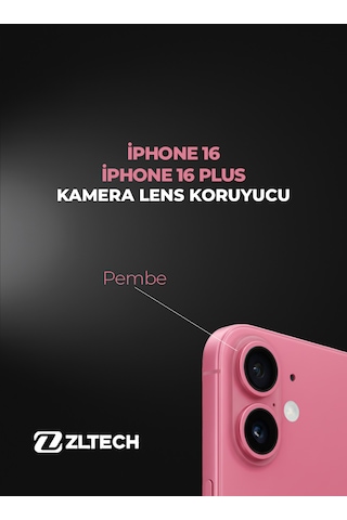 İphone 16/16plus Uyumlu Kamera Lens Koruyucu Pembe