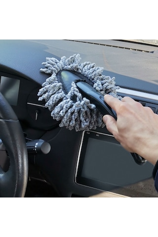 Carub Mikrofiber Toz Alma Fırçası Araç İçi Çok Amaçlı Saplı Yumuşak Kıllı Toz Gideren Detay Temizleyici Fırça Br0922581