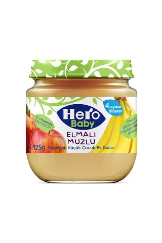 Hero Baby Elmalı Muzlu 4+ Ay Kavanoz Maması 125 G