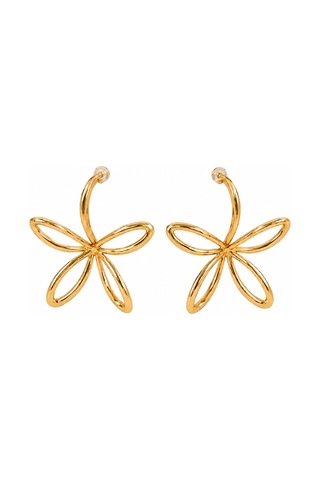Bloom Collection Fiorella Gold Çiçek Formlu Küpe Altın Altın