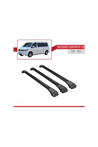 Volkswagen Transporter T6 2015 Ve Sonrası İle Uyumlu Ace-1 Ara Atkı Tavan Barı Siyah 3 Adet Bar