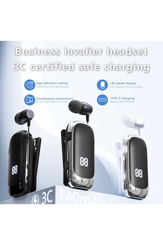 K88 Business Yaka Tek Kulak Bluetooth Kulaklık Siyah