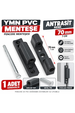 Antrasit Pvc Pencere Pimapen Menteşesi 70 Mm Uzunluk :7 Cm 1 Adet Gönderilir