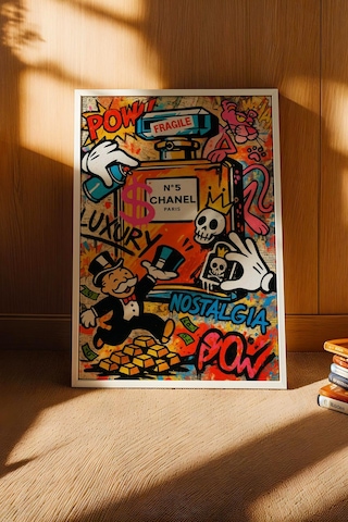 Chanel No. 5 Parfüm Şişesi Çerçeveli Tablo Yeni Ev Hediyesi Street Art