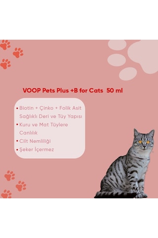 Voop Pet Plus +b For Cats Tüy Dökülmesi Engelleyici 50 ML