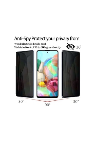 Samsung Galaxy M22 Hayalet Ekran Koruyucu 5d Privacy Kırılmaz Zırh Tam Kaplama Cam