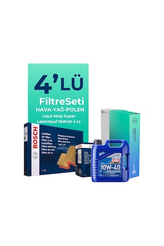 Bosch Fiat Albea 1.4 Benzinli Filtre Bakım Seti Liqui Moly Motor Yağlı (2006-2012) 4 Lü -