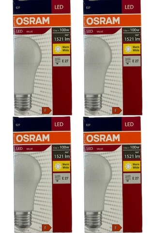 Osram 13w 100w 2700k Sarı Işık E27 Duylu Led Ampul 4 Adet