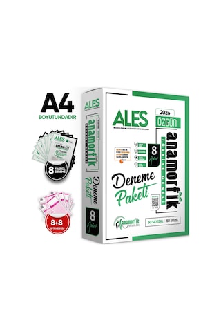 2026 ALES Anamorfik 8li Deneme Paketi Özgün Yeni Nesil Türkiye Geneli Kurumsal Çözümlü