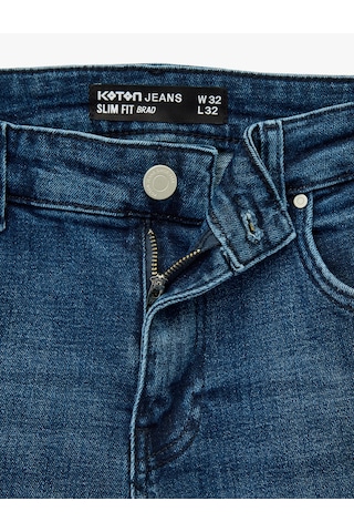 Koton Pamuklu Normal Bel Slim Fit Jean Pantolon - Brad Jean Koyu İndigo 6wam40204nd İndigo