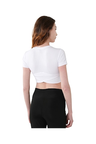 Musclecloth Aura Cross Crop T-shirt Beyaz