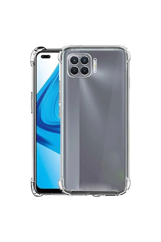 Oppo Reno 4 Lite Kapak Kamera Korumalı Antişok Airbag Köşe Korumalı Silikon Şeffaf Kılıf