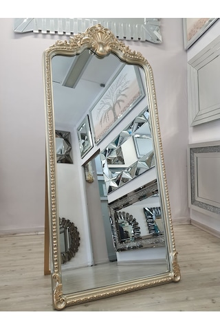 Ayna Denizi Princess Shiny Gold Model Platin Altın Renk Dekoratif Ayaklı Boy Aynası