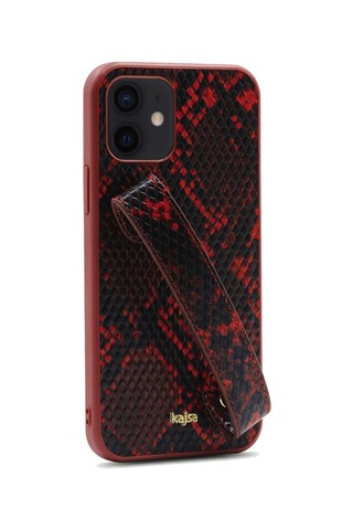 Kajsa Apple Uyumlu iPhone 12 Kılıf Kajsa Glamorous Serisi Snake Handstrap Kapak ZORE-216669