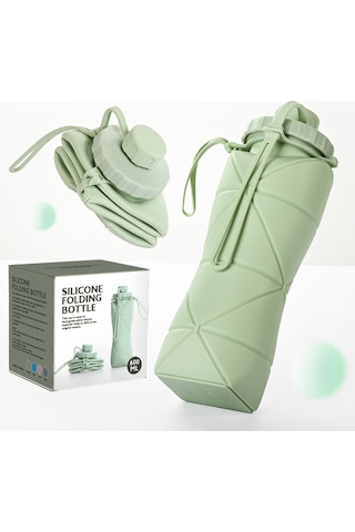 Aurora Outdoor Seyahat Taşınadır Spor Su Şişesi Silikon Katlanır Su Bardağı - Mavi Mavi