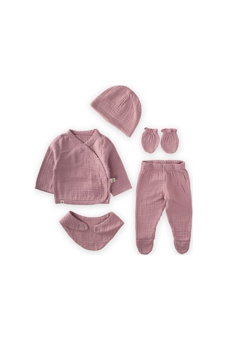 Cigit Organik Hastahane Çıkışı Bebek Takımı 0-3 Ay Leylak Leylak