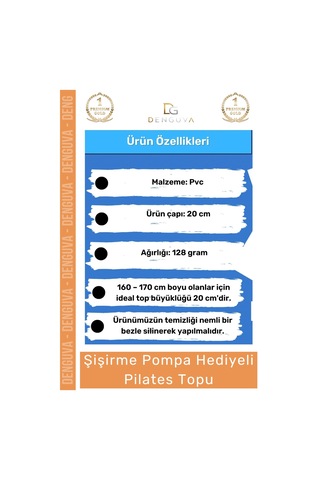 Profesyonel Seri Dayanıklı Yüksek Kalite Mini Gymball 20cm Turuncu Pilates Topu Şişirme Pompa Hediye