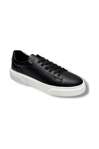 Dacfy Hakik Deri Erkek Sneaker Ayakkabı Ckr01069 Siyah - Beyaz