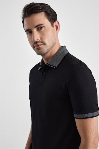 Süvari Siyah Regular Düz Baskısız Pike Fermuarlı Polo Yaka Nefes Alabilen Tişört Ts1014000472-s09