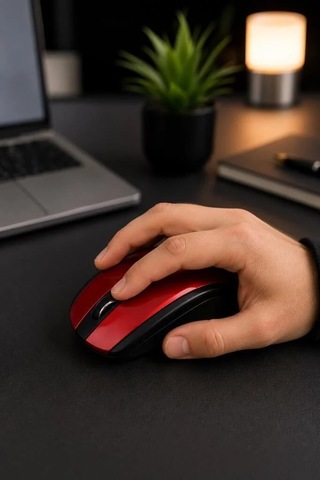 Premium Taşınabilir Aksesuar Ofis Mouse Optik Kablosuz Fare Tm08 Kırmızı