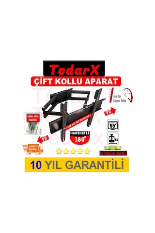 32'' 42” 50'' 55'' Çift Kollu Hareketli Lcd Led Tv Askı Aparatı