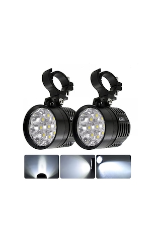 Ultra Power Lightning Usa Motosiklet Sis Farı 2 Adet 9 Led Off Road Spot Sel Kombo Delici Taşkın Çalışma Lambası