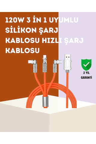 120 W Hızlı Çözüm Sunan 3'ü 1 Usb Şarj Kablosu Sağlam Gövde Standart