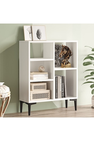 Baily Kitaplık Raf Ayaklı 88cm Beyaz Baı1-w Beyaz