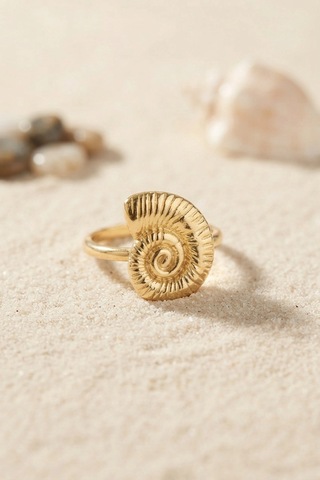 Bay Nautilus Tasarım Gold Renk Kadın Yüzük Najmaddin Standart