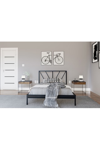 Metalia Gm 228 Gözde Siyah Dublex Tek Kişilik Karyola 90X190